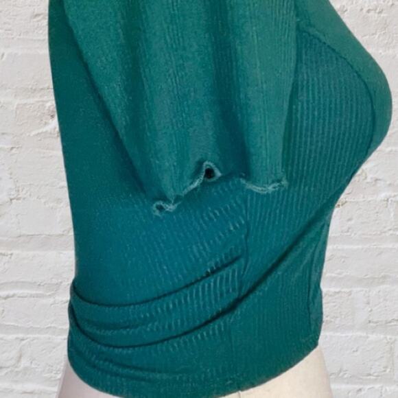 Tilly’s Forest Green Ribbed Crop Top Small Soft Coquette Y2K Fall - Picture 6 of 10